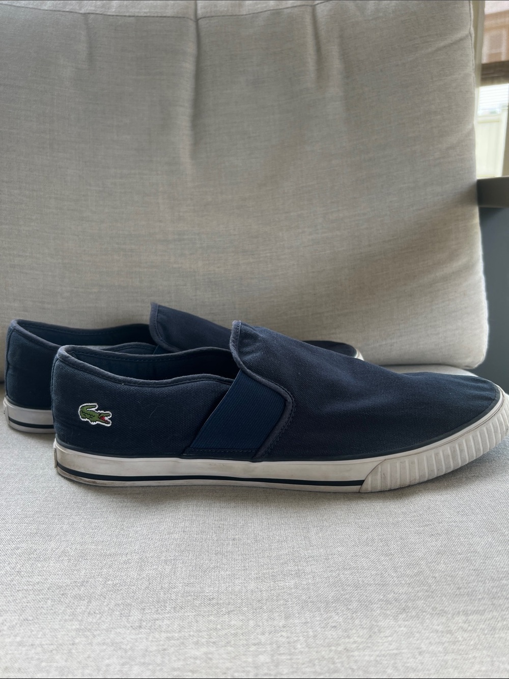 Lacoste Navy Slip-On Sneakers with Croc Logo